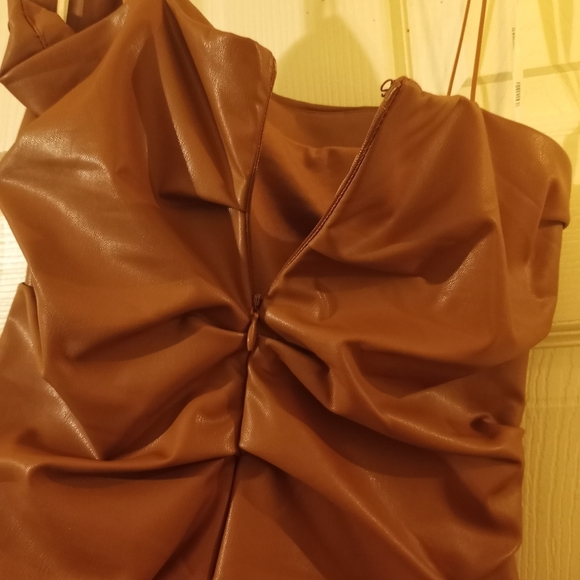 FOREVER 21 Brown Leather Mini Dress - Picture 3 of 4